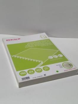 100 RENZ Rückwände für Bindemappen   weiß 	Lederstruktur