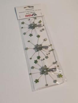 Perlenstern m.Clip 6,5cm Btl 3Stk limone