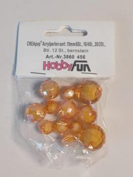 Acrylperlen 12 Stk bernstein