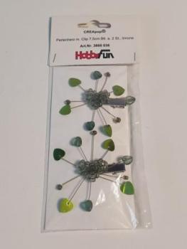 Perlenherz m.Clip 7,5cm Btl 2 Stk limone