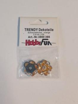 Trendy Dekoteile Schmuckblume orange 2,5cm