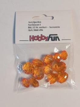 Acrylperlen Sortiment I 12Stk bernstein