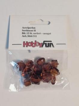 Acrylperlen Sortiment II 12Stk nougat