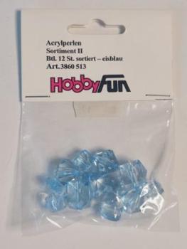 Acrylperlen Sortiment II 12Stk eisblau