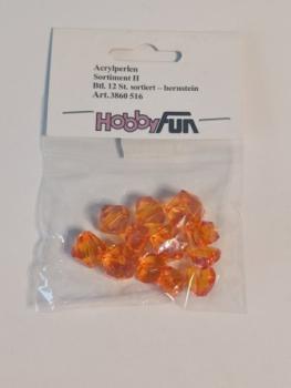 Acrylperlen Sortiment II 12Stk bernstein