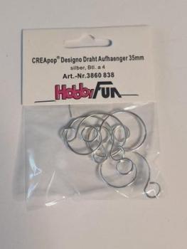 Creapop Designo Draht Aufhänger 35mm silber