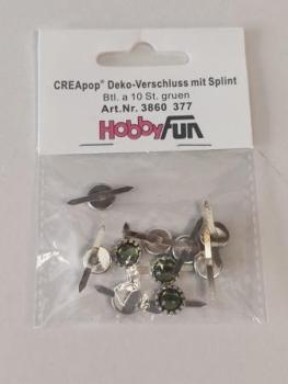 CREApop® Deko-Verschluss mit Splint, Btl. à 10 St. Grün