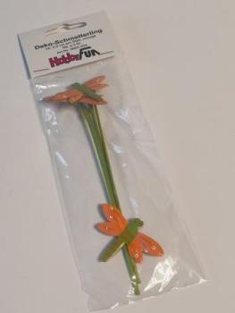 Deko-Schmetterling 3,5cm am  Stab orange