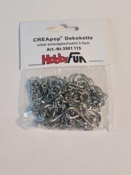 CREApop® Dekokette silber anlaufgeschützt, 3-fach