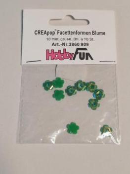 Facettenformen Blume 10mm grün