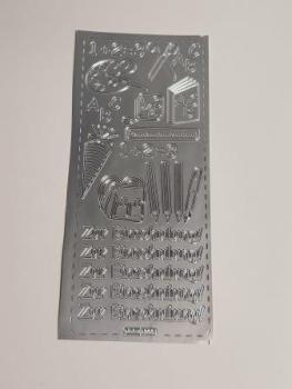 Konturensticker "Einschulung" silber