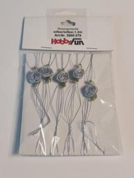 Rosengirlande silber/silber, 1,2 m
