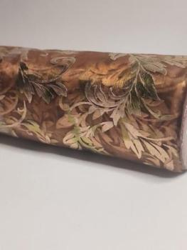 CREApop® Dekostoff 29 cm x 15 m, Blätterranken, geprägt, nougat/gold/kupfer  ldm