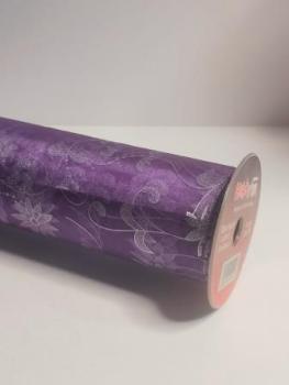 CREApop® Dekostoff 29 cm x 15 m, Blumen-Design, lila  ldm