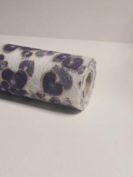 CREApop® Faservlies Herzen, 15 m x 25 cm, lila/gold  ldm