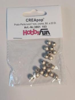 CREApop® Prato-Perle rund 7 mm, creme, Btl. à 20 St.