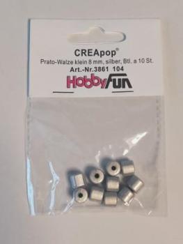 CREApop® Prato-Walze klein 8 mm, silber, Btl. à 10 St.