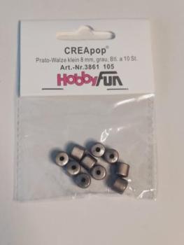 CREApop® Prato-Walze klein 8 mm, grau, Btl. à 10 St.