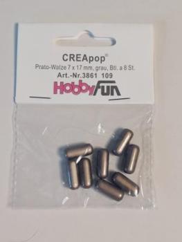 CREApop® Prato-Walze 7 x 17 mm, grau, Btl. à 8 St.
