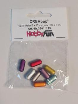 CREApop® Prato-Walze 7 x 17 mm, mix , Btl. À 8 St.