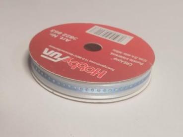 Creapop Punkte irisierend  12 mm / 25 m  weiss/hellblau  ldm