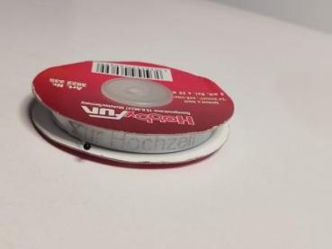 Band "Zur Hochzeit" 9 mm / 20 m weiß / silber  ldm