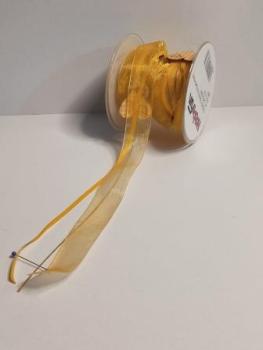 TRENDY-Band mit Karo-Herz, Rol. à 5 m, gelb  ldm