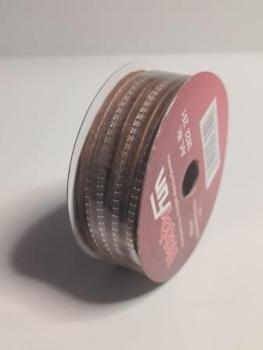 Samtband mit Deko  8 mm / 25 m  braun   ldm