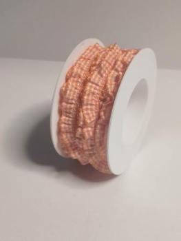 Karo-Rüschenband 10 mm, Rol. à 10 m, kürbis   ldm