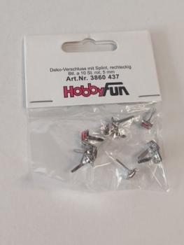 CREApop® Deko-Verschluss mit Splint, Btl. à 10 St. Rot