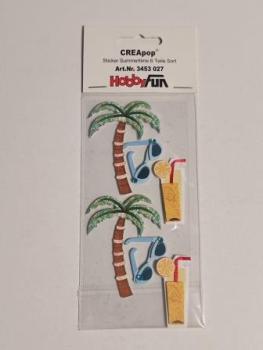 CREApop® Sticker Summertime, 6 Teile sort.