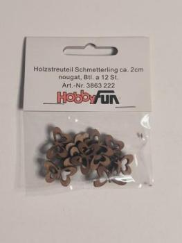 Holzstreuteil Schmetterling ca. 2 cm, braun, Btl. À 12 St.