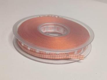 Karo Zugband orange / weiß  13 mm / 20 m   ldm