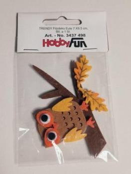 TRENDY Filzdeko Eule 7 x 9,5 cm, Btl. à 1 St.