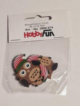 Streuteil Eule ca.3,5 cm 4 Stk/Pg