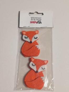 TRENDY Filzdeko Fuchs III, Btl. à 2 St., 5 cm, rot-braun