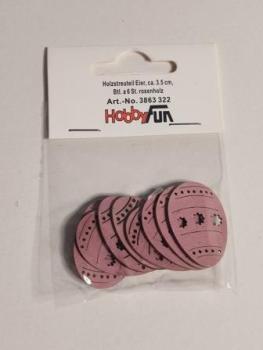 Holzstreuteil Eier ca. 3,5 cm, Btl. à 6 St., rosenholz