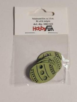 Holzstreuteil Eier ca. 3,5 cm, Btl. à 6 St., hellgrün