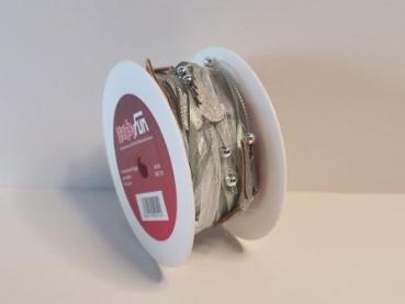 TRENDY-Band Flügel, grün/silber, Rol.( à 5 m)    ldm