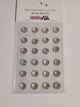 Sticker Glitzer Punkte 13 mm, 24 St.