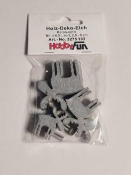 Holz-Deko-Elch Betonoptik sort.