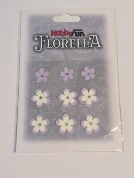 FLORELLA Papier-Blüten Design II, flieder-creme, selbstklebend, Btl. à 9 St.