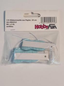 3D-Wabenrosette aus Papier, 10 cm, zartblau, Btl. à 3 St.