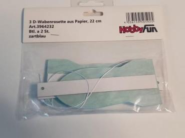 3D-Wabenrosette aus Papier, 22 cm, zartblau, Btl. à 2 St.