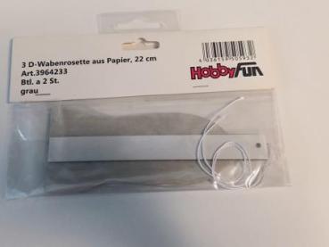 3D-Wabenrosette aus Papier, 22 cm, grau, Btl. à 2 St.