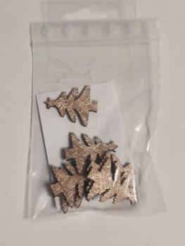 Holzstreuteile Baum ca. 3 cm, gold, Btl. à 8 St.