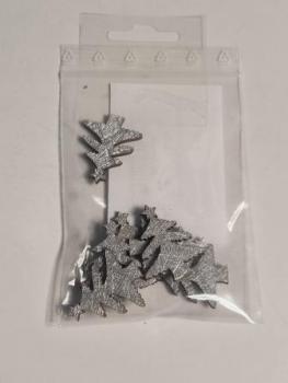 Holzstreuteile Baum ca. 3 cm, silber, Btl. à 8 St.