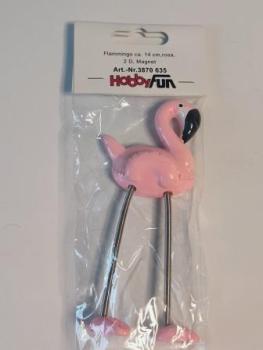 Flamingo ca. 14 cm, rosa, 2D, Magnet