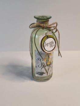 Flaschenvase grün Frühling 16 cm