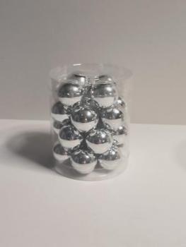 Glaskugeln silber, Ø 25mm 24 tk